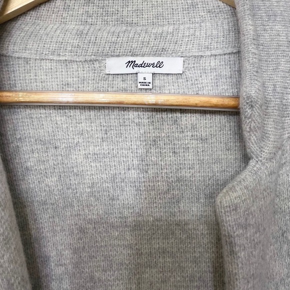 Madewell Kent Cardigan Sweater Womens Small Heather Grey 100% Merino Wool - Picture 3 of 5